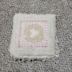 Lace Boudoir Bed Throw Sofa Pillow 14" Brook Hill Cottage Victorian Country